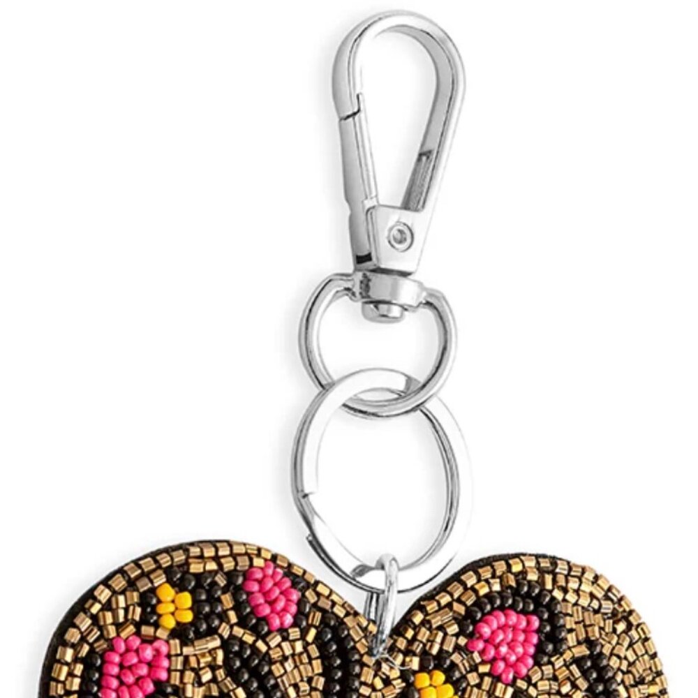 Myra "Love Prairie" Glass Bead Bag Charm Key Fob - Picture 5 of 6